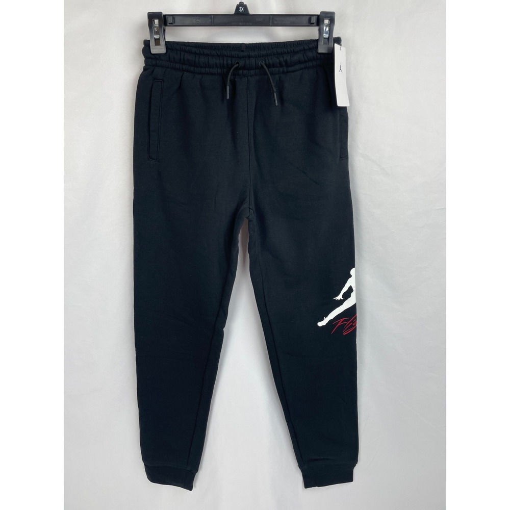 NWT Nike Jordan Boys Large Black Fleece Joggers Pants Graphic Sweatpants 93C882